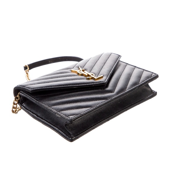 Saint Laurent YSL Cassandre Envelope WOC Wallet on Chain Leather Bag Purse - Picture 4 of 15